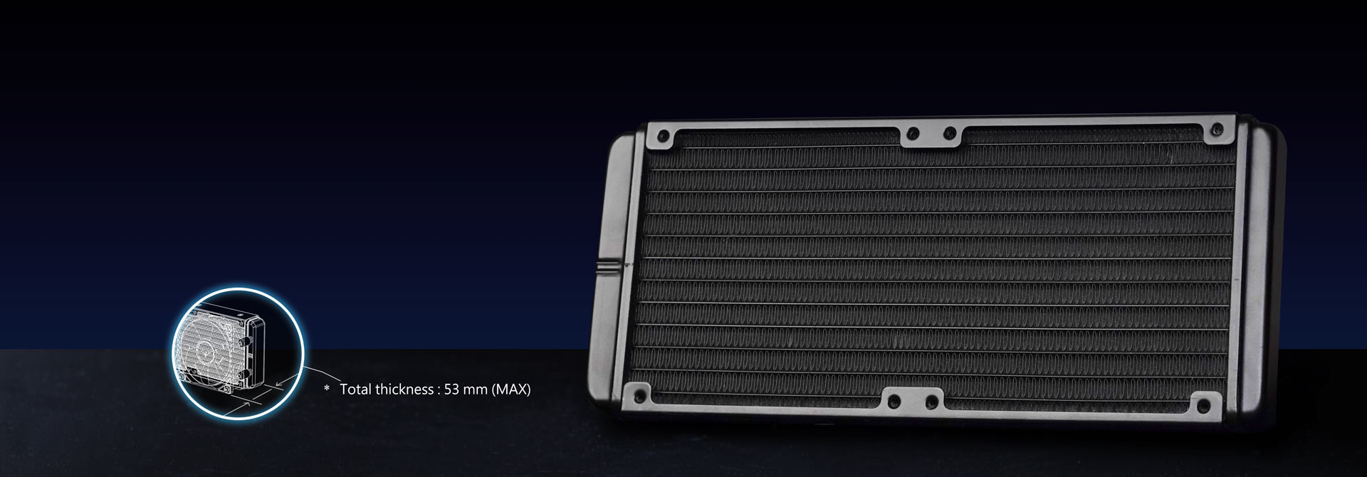 Thickened Aluminum Cold-forged Radiator with Compact Water Channels Thickened Aluminum Cold-forged Radiator with Compact Water Channels